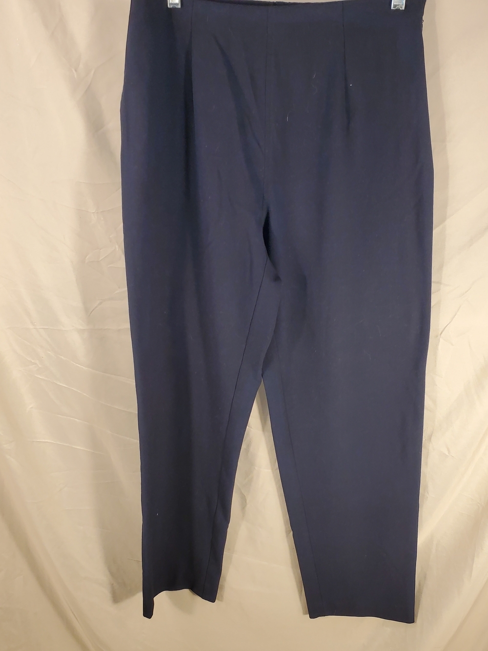 Laura Scott Navy Flat Front Straight-Leg Dress Pants - 10